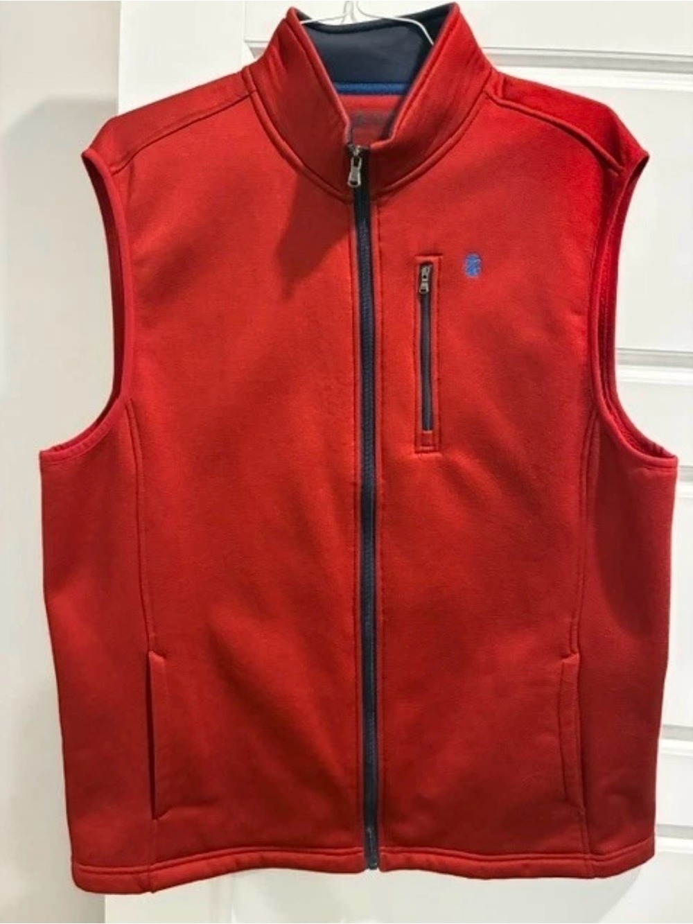 Izod Men's Bright Red Fleece Zip Vest